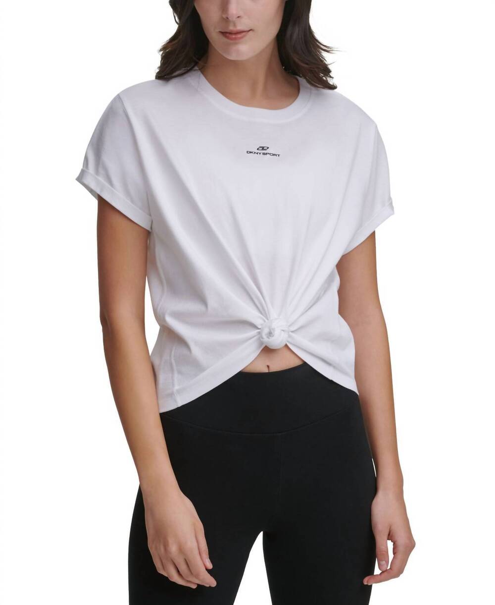 NEW DKNY sport cotton logo t-shirt in white